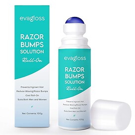 Evagloss Bumps Solution- After Shave Repair Serum for Ingrowns and Burns, Dark Spot Corrector Skin Lightening, Roll-On for Men and Women -100g